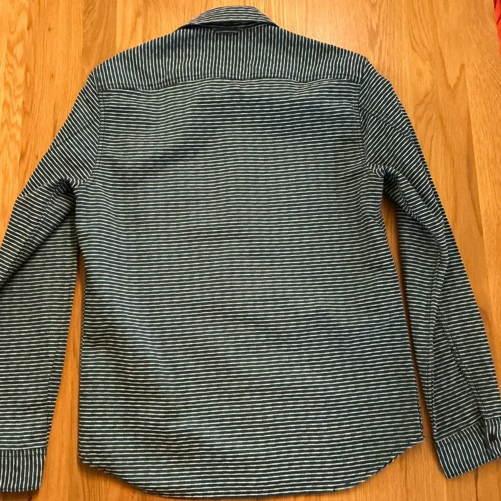 BLAUW Scotch & Soda Amsterdam Reversible Blue Stripe Long Sleeve‎ Shirt - sz S/M